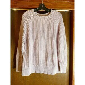 LL Bean Knit Sweater Women Size Medium light Pink lavender Pullover